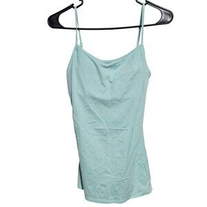 Mint Green Spaghetti Strap Tank Top Womens Size Large Padded Built In Sports Bra